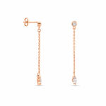 Boucles D'oreilles Pendantes Kenta Argent Rose Oxyde De Zirconium - Pendantes Femme | Marc Orian