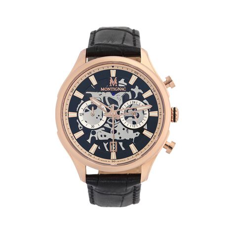 Montre Montignac Round Multifonction Noir - Montres étanches Homme | Marc Orian