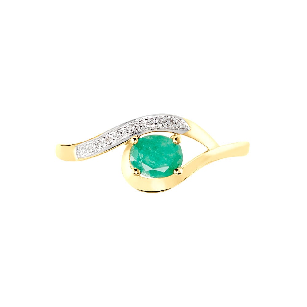 Bague Sagesse Or Jaune Emeraude Et Diamant - Bagues vintage Femme | Marc Orian