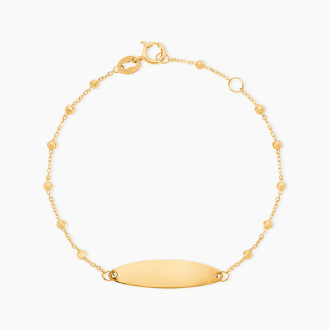 Bracelet Identit&eacute; Evelina Maille Boule Or Jaune - Gourmettes Enfant | Marc Orian