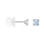 Boucles D'oreilles Puces Doreen Carre Or Blanc Oxyde De Zirconium - Puces Femme | Marc Orian