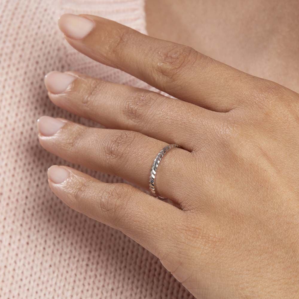 Alliance Calista Diamantee Demi Jonc Classique Or Blanc - Alliances duo Unisex | Marc Orian