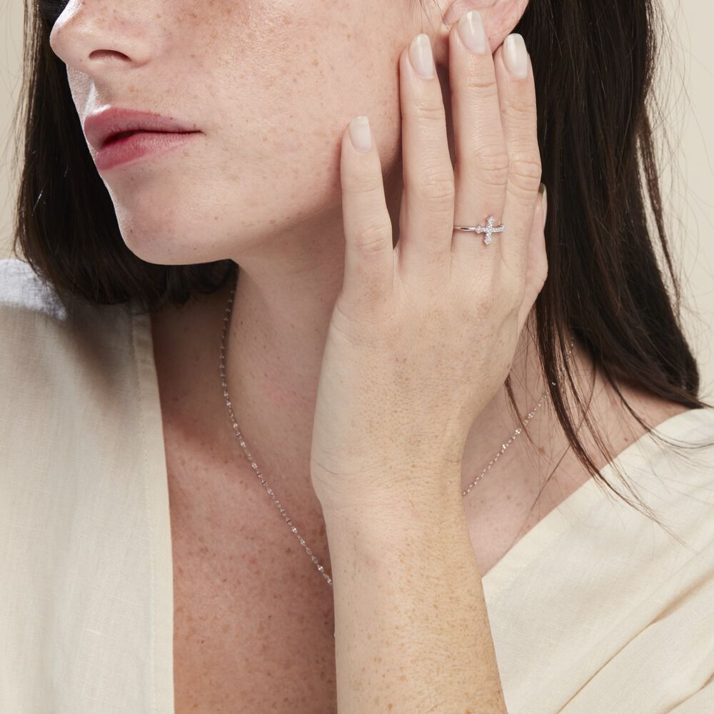 Bague Angel Argent Blanc Oxyde De Zirconium - Bagues avec pierre Femme | Marc Orian
