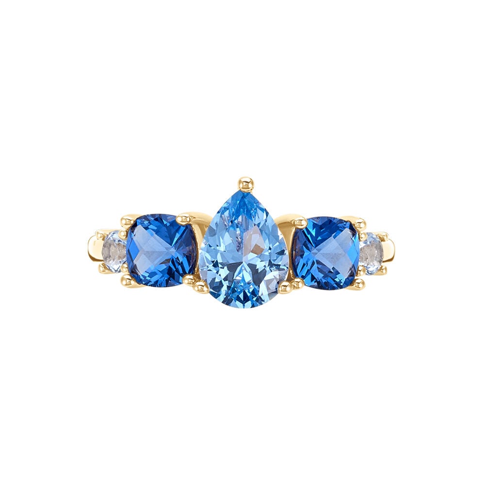 Bague Huffie Plaqu&eacute; Or Jaune Pierre D'imitation - Bijoux fantaisie Femme | Marc Orian