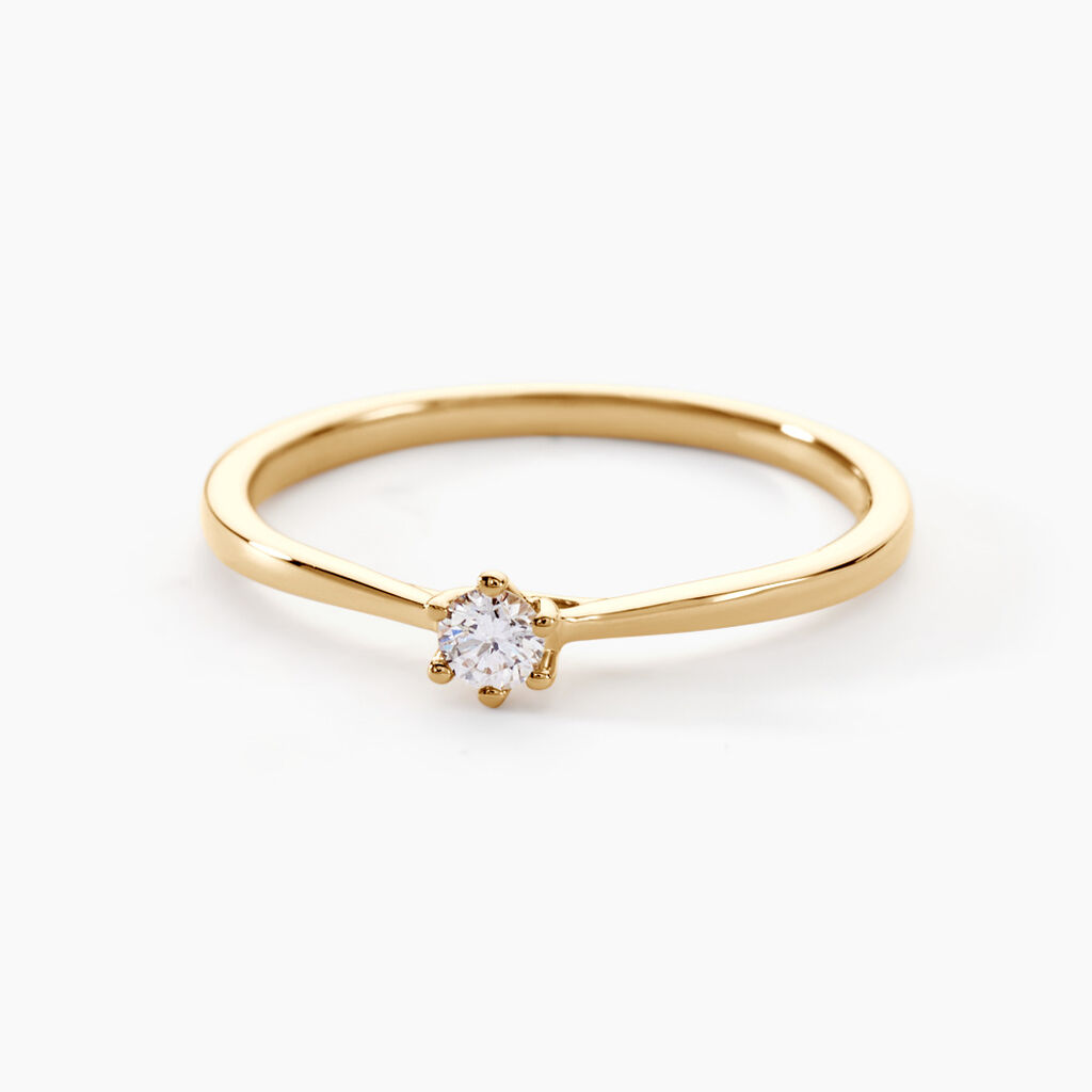 Bague Solitaire Athena Or Jaune Diamant - Solitaires Femme | Marc Orian