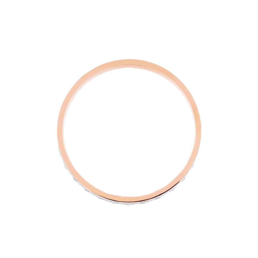 Alliance Fantaisie Diamantee Ruban Plat Or Bicolore - Alliances personnalis&eacute;es Unisex | Marc Orian