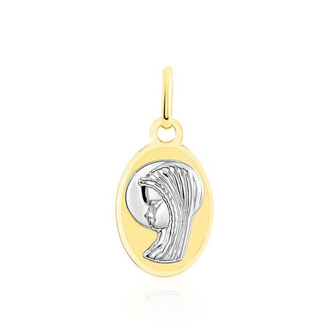 Pendentif Vierge Ovale Or Bicolore - Médailles et médaillons Enfant | Marc Orian