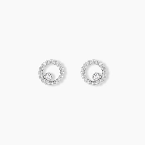 Boucles D'oreilles Puces Joeva Argent Blanc Oxyde De Zirconium - Puces Femme | Marc Orian