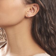 Boucles D'oreilles Puces Daria Coeur Plein Or Jaune Oxyde De Zirconium - Clous d'oreilles Femme | Marc Orian