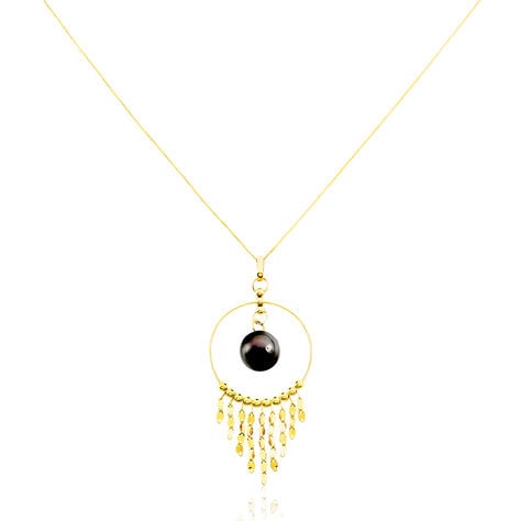 Collier Cercle Or Jaune Perle De Culture De Tahiti - Colliers avec pierres Femme | Marc Orian