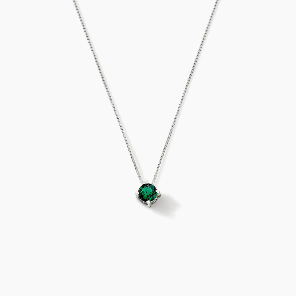 Collier Solitaire Argent Blanc Rio Santa Teresa Oxyde De Zirconium - Colliers solitaires Femme | Marc Orian