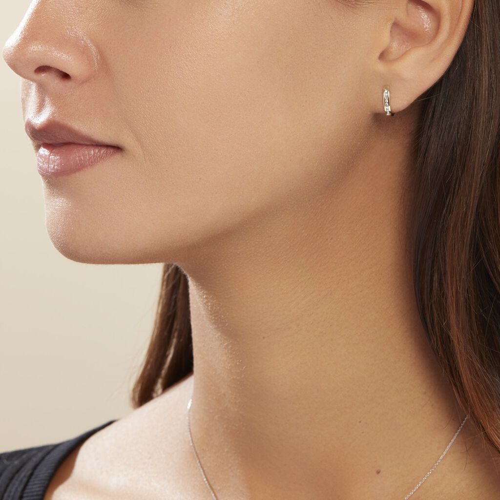 Créoles Or Jaune Aaren Diamants - Boucles d'oreilles Créoles Femme | Marc Orian