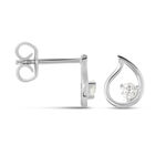 Boucles D'oreilles Puces Argent Blanc Sidonio Oxydes De Zirconium - Puces Femme | Marc Orian