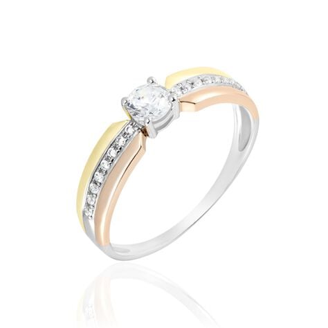 Bague Or Tricolore Perseus Oxyde De Zirconium - Solitaires Femme | Marc Orian