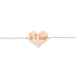 Bracelet Albizia Coeur Message Or Rose - Bracelets cha&icirc;nes Femme | Marc Orian