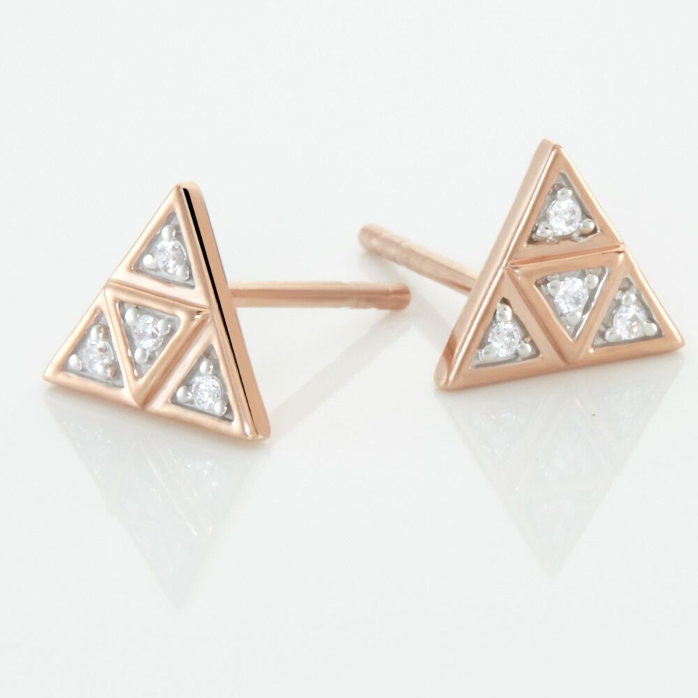 Boucles D'oreilles Puces Argent Rose Doron Oxydes De Zirconium - Puces Femme | Marc Orian