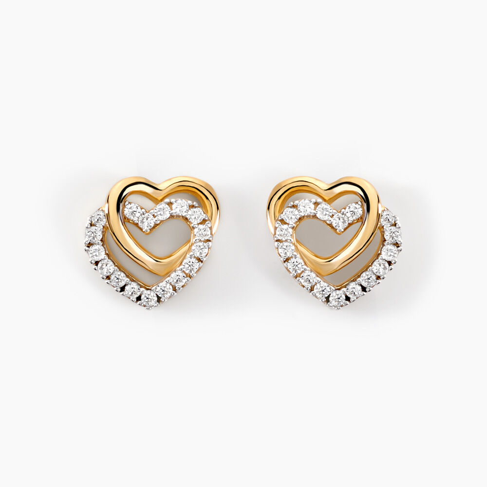 Boucles D'oreilles Puces Ablaye Or Jaune Oxyde De Zirconium - Puces Femme | Marc Orian