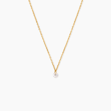 Collier Emilee Argent Dor&eacute; A L'Or 750/1000 Oxyde De Zirconium - Colliers avec pierres Enfant | Marc Orian