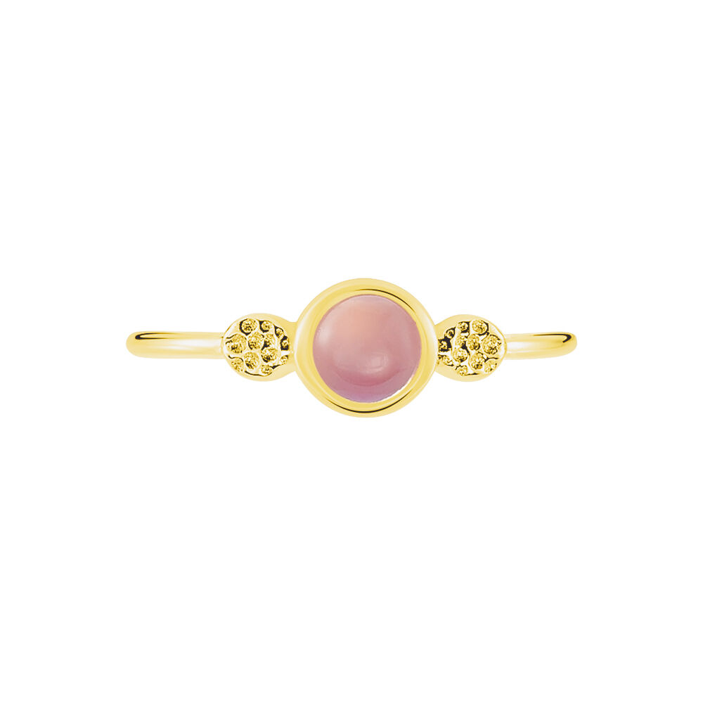 Bague Argent Dore Helko Calcedoine Rose - Bagues de promesse Femme | Marc Orian