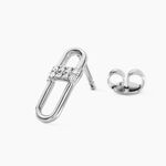 Boucles D'oreilles Puces Olimpia Argent Blanc Diamant Synth&eacute;tique - Puces Femme | Marc Orian