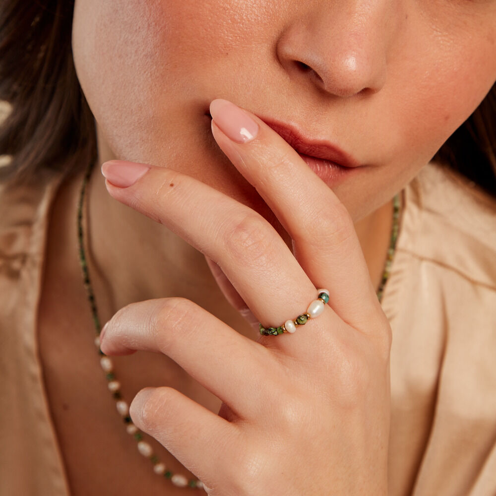 Bague Acier Jaune Turquoise -  Femme | Marc Orian