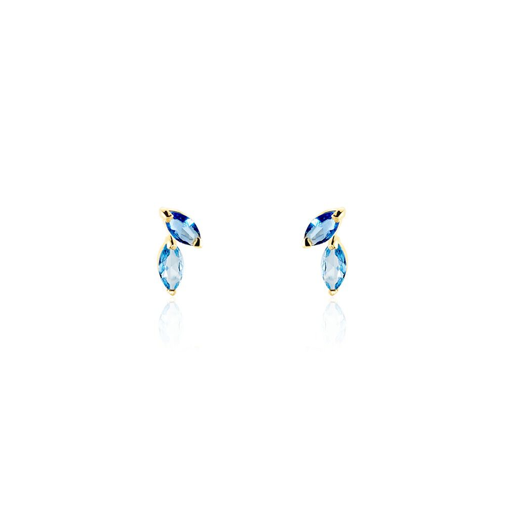 Boucles D'oreilles Puces Pelya Or Jaune Oxyde De Zirconium - Puces Femme | Marc Orian