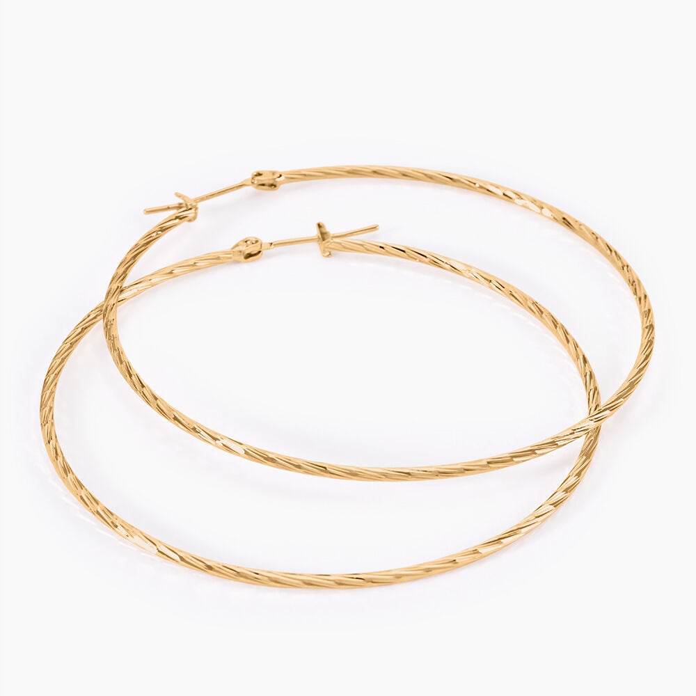 Cr&eacute;oles Anusha Plaqu&eacute; Or Jaune - Grosses cr&eacute;oles Femme | Marc Orian