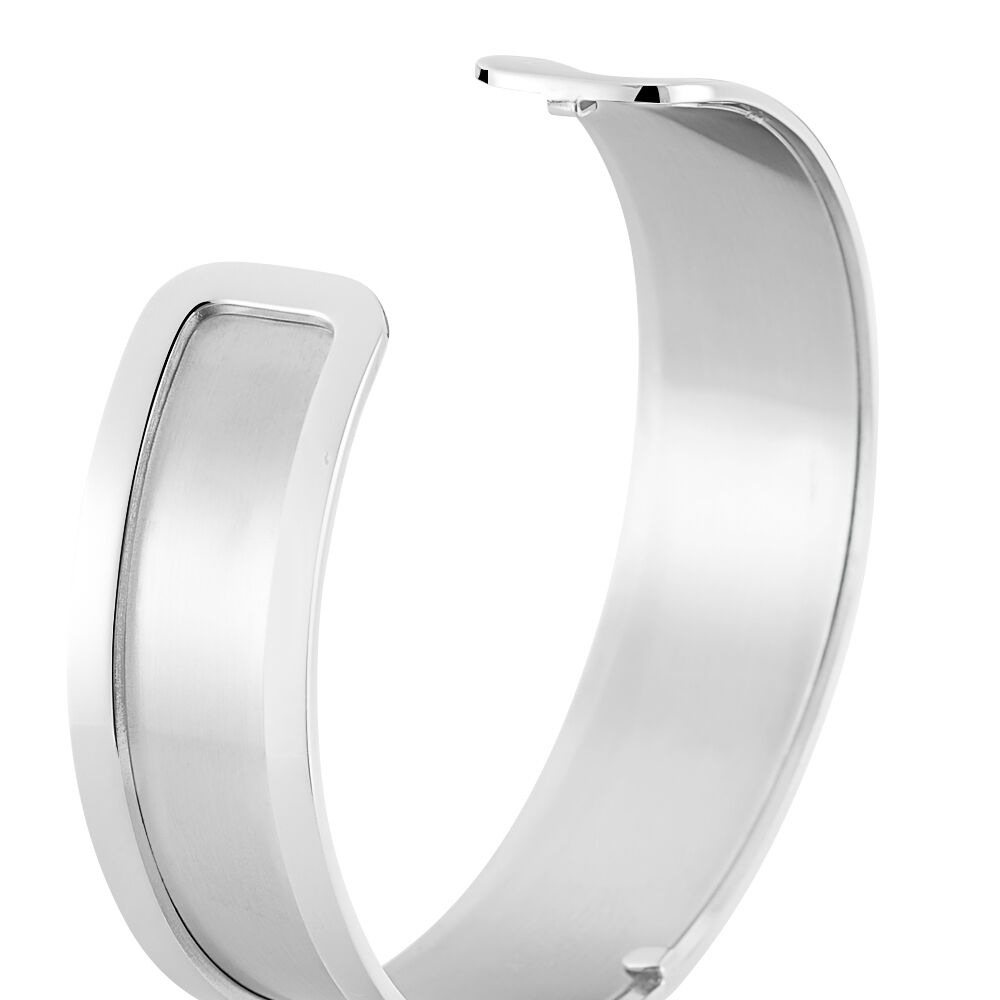 Bracelet Jonc Eline Acier Blanc Pierre De Synthese - Bracelets joncs Femme | Marc Orian