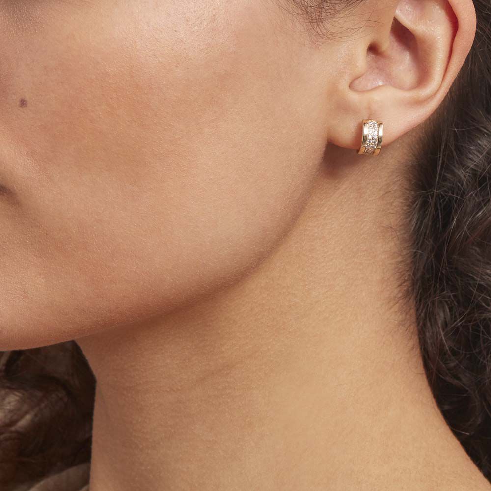 Demi Créoles Dorynea Plaqué Or Jaune Oxyde De Zirconium - Créoles Femme | Marc Orian