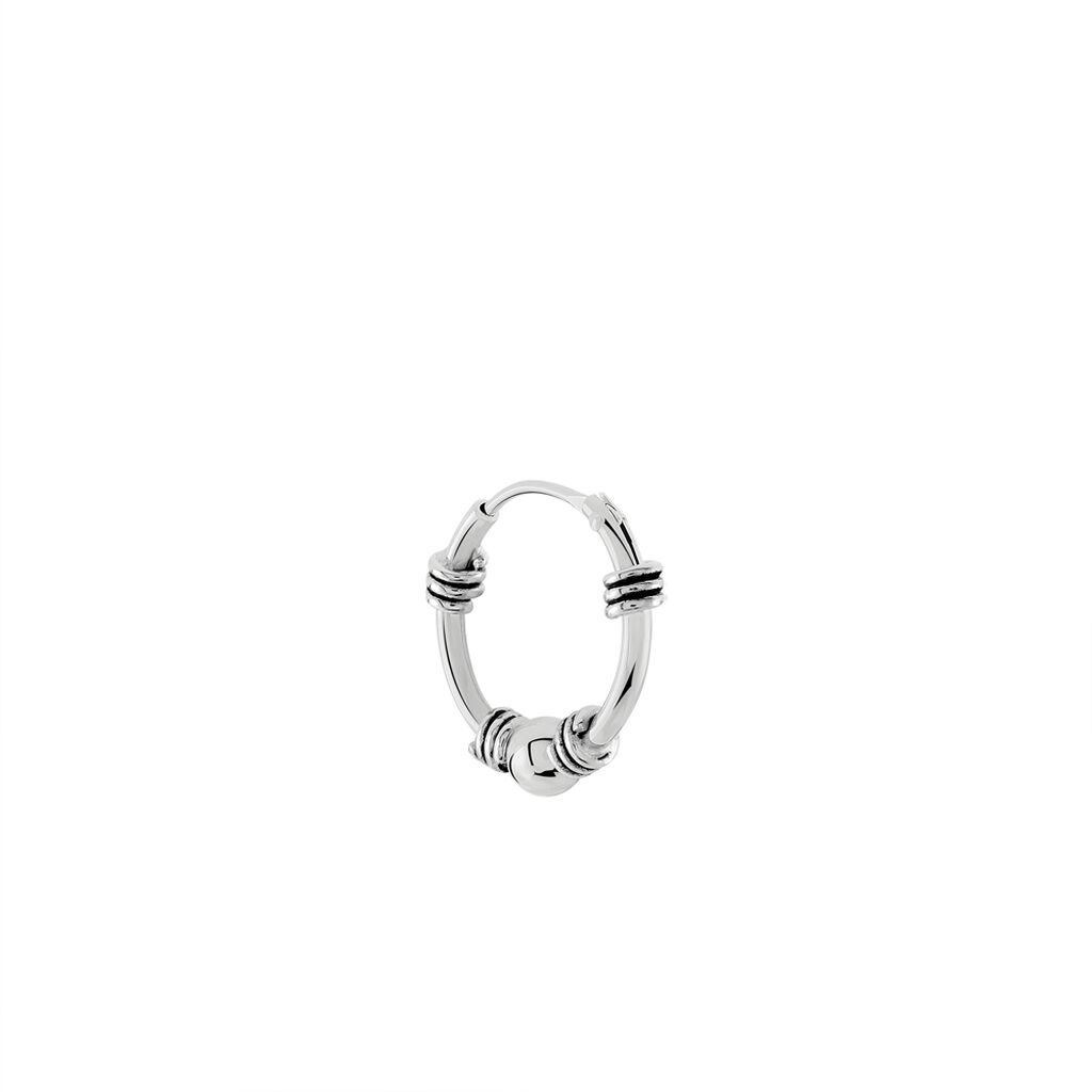 Créole Unitaire Ian Argent Blanc - Piercings d'oreilles Homme | Marc Orian