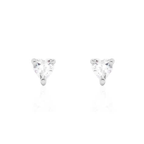 Boucles D'oreilles Puces Breana Argent Blanc Oxyde De Zirconium - Puces Femme | Marc Orian