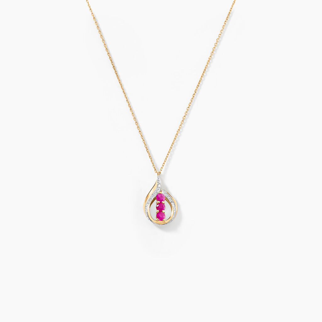 Collier Aurora Or Jaune Rubis Et Diamant - Colliers avec pierres Femme | Marc Orian