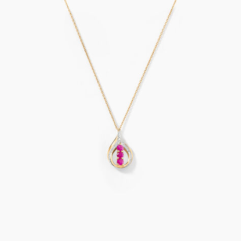 Collier Aurora Or Jaune Rubis Et Diamant - Colliers avec pierres Femme | Marc Orian