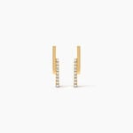 Boucles D'Oreilles Puces Clarie Argent Dor&eacute; A L'Or 750/1000 Oxyde De Zirconium - Puces Femme | Marc Orian