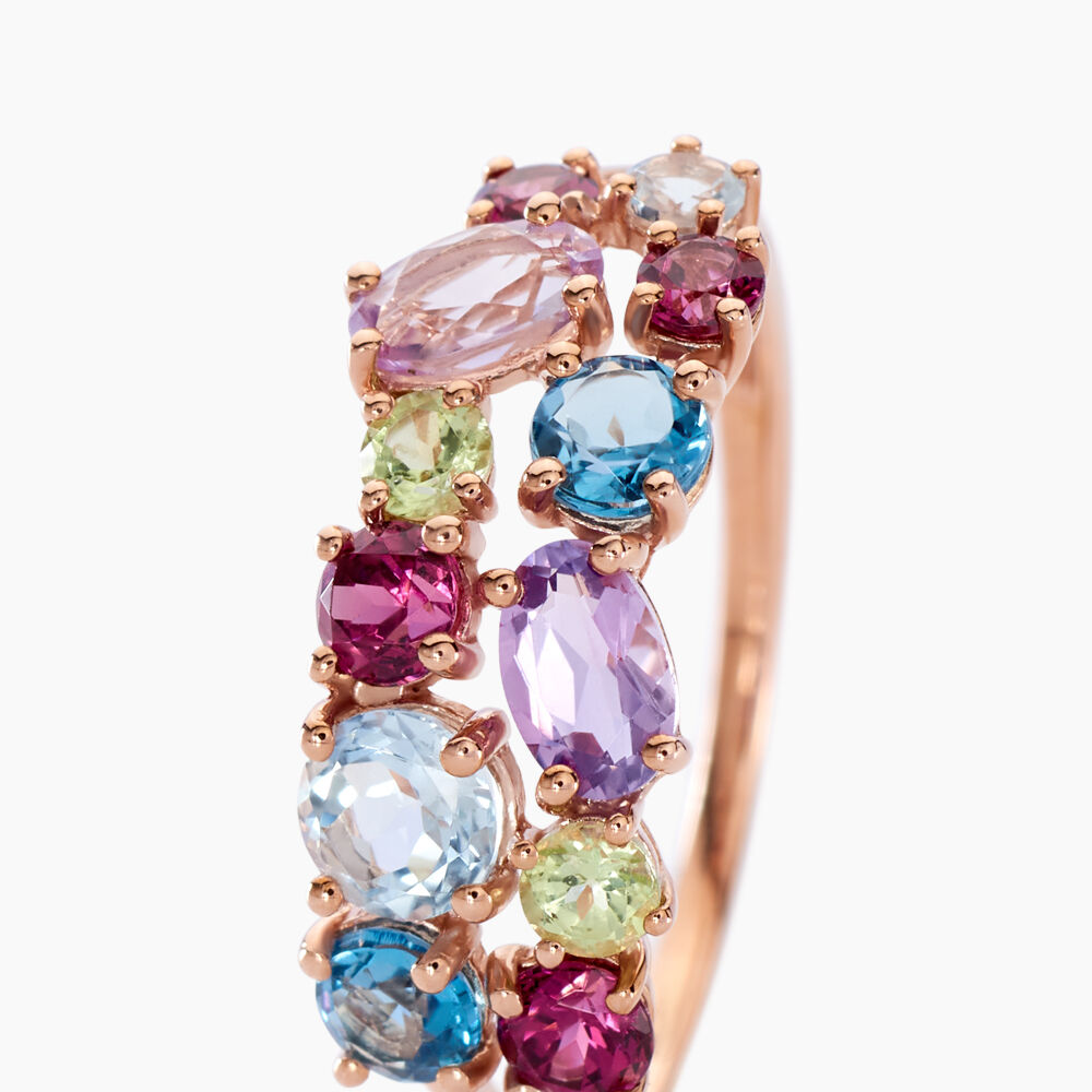 Bague Leonice Or Rose Am&eacute;thyste Topaze - Bagues pierres fines Femme | Marc Orian