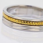 Alliance Leandro Ruban Argent Bicolore - Alliances duo Famille | Marc Orian