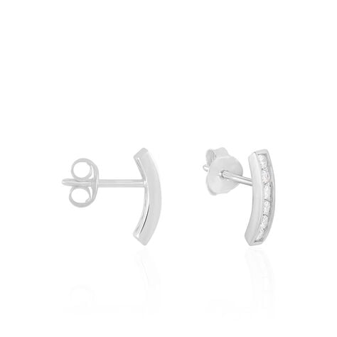 Cr&eacute;oles Callyste Rondes Argent Blanc Oxyde De Zirconium - Puces Femme | Marc Orian