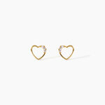 Boucles D'Oreilles Puces Camomille Argent Dor&eacute; A L'Or 750/1000 Oxyde De Zirconium - Puces Enfant | Marc Orian