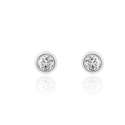 Boucles D'oreilles Puces Ofelia Or Blanc Diamant - Boucles d'oreilles mariage Femme | Marc Orian