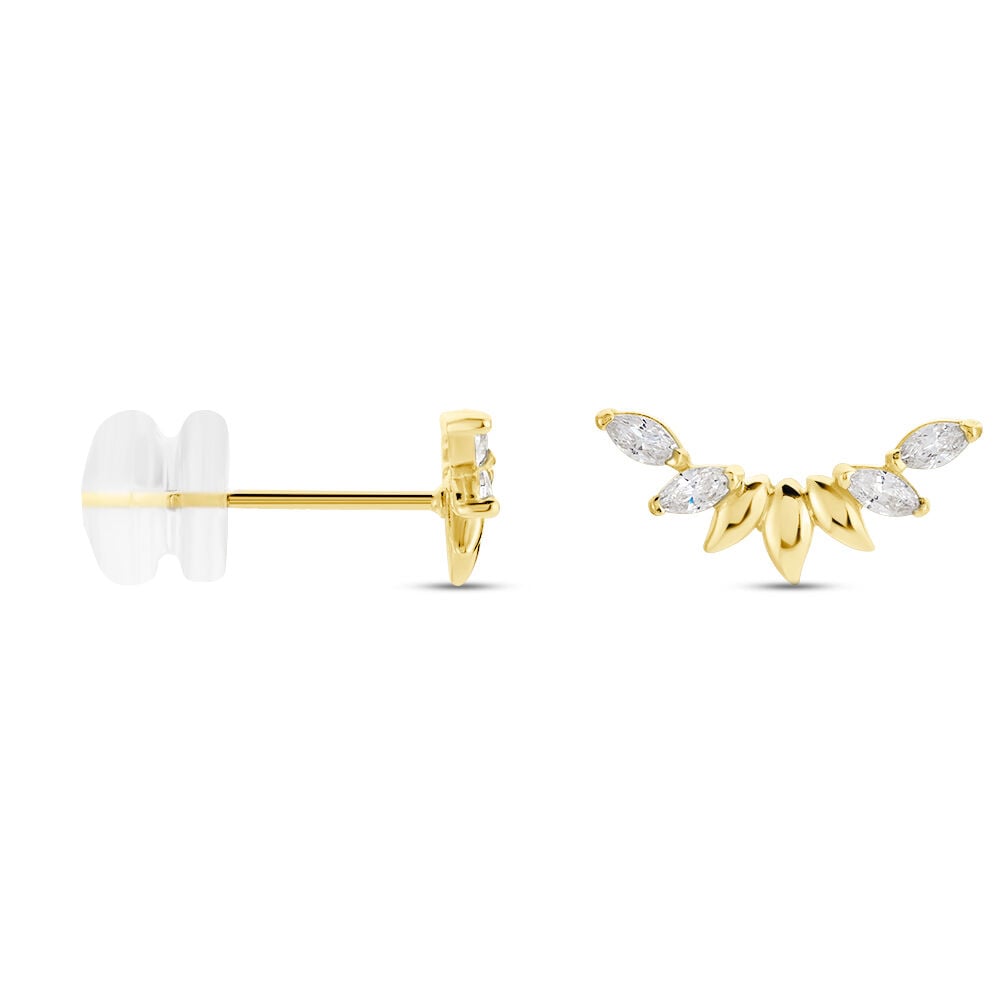 Boucles D'oreilles Puces Miyako Or Jaune Oxyde De Zirconium - Puces Femme | Marc Orian