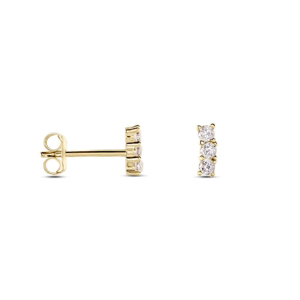 Boucles D'oreilles Puces Plaqué Or Jaune Alodia Oxydes De Zirconium - Puces Femme | Marc Orian