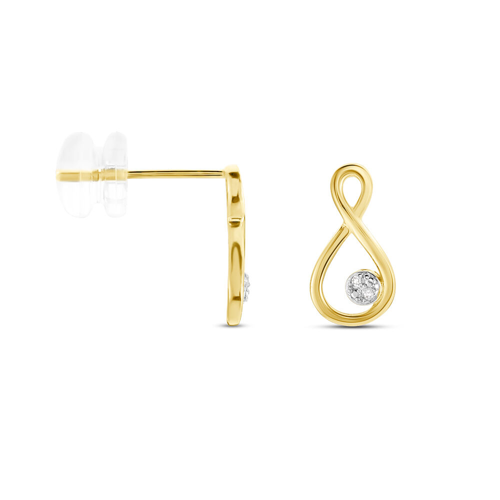 Boucles D'oreilles Puces Eszter Or Jaune Diamant - Puces Femme | Marc Orian