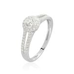 Bague Solitaire Accompagn&eacute; Sosanna Or Blanc Diamant Synth&eacute;tique - Parures de mariage Femme | Marc Orian