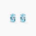 Boucles D'oreilles Puces Ovale Serti Griffe Or Blanc Topaze - Puces Femme | Marc Orian