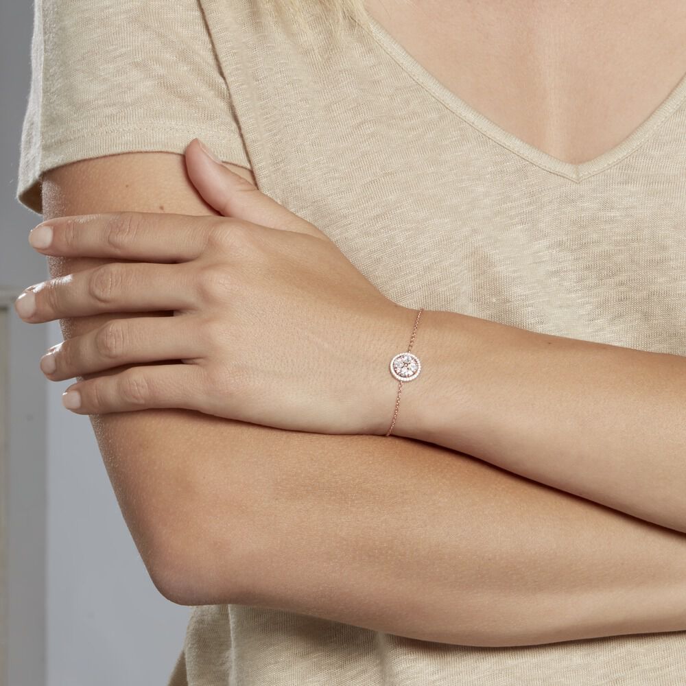 Bracelet Collin Argent Rose Oxyde De Zirconium - Bracelets chaînes Femme | Marc Orian