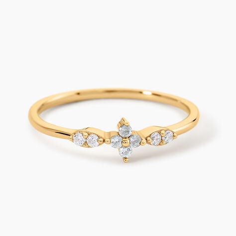 Bague Jo&euml;la Argent Dor&eacute; A L'Or 750/1000 Topaze Oxyde De Zirconium - Bagues pierres fines Femme | Marc Orian