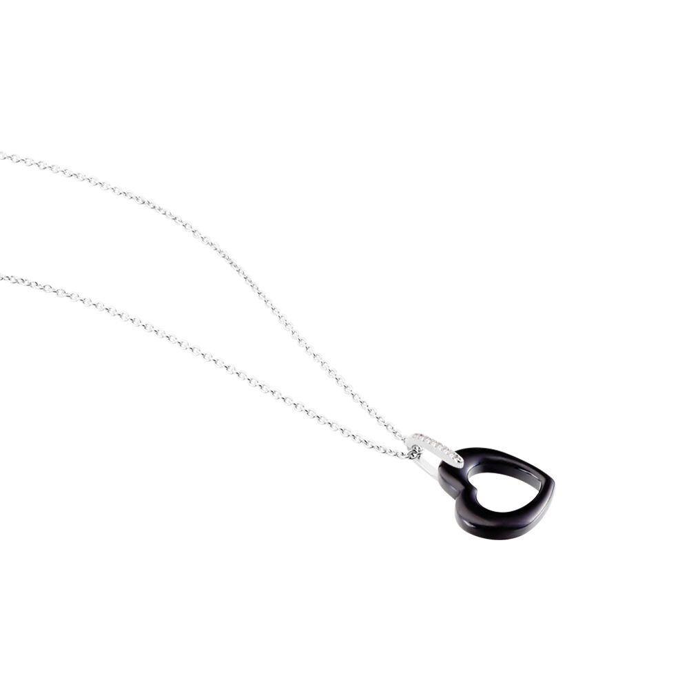 Collier Elodie Argent Blanc Oxyde De Zirconium Et C&eacute;ramique - Colliers avec pierres Femme | Marc Orian