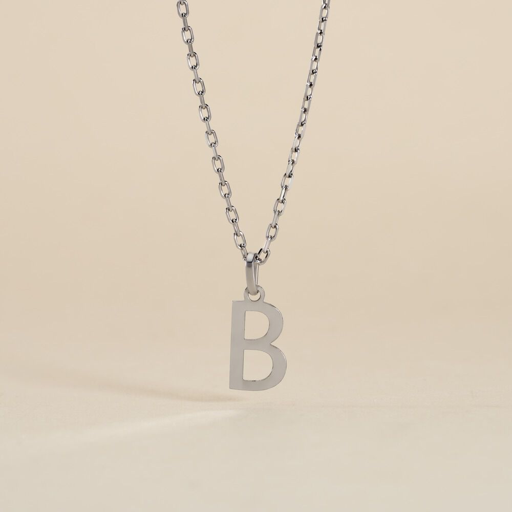 Pendentif Ionia Lettre Or Blanc - Pendentifs Famille | Marc Orian