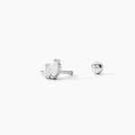 Piercing D'oreille Unitaire Verona Argent Blanc Oxyde De Zirconium - Piercings d'oreilles Femme | Marc Orian