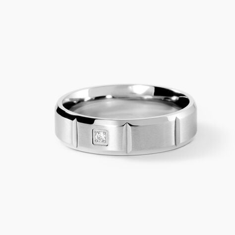 Bague Bicolore Acier Blanc Oxyde De Zirconium - Bijoux fantaisie Homme | Marc Orian